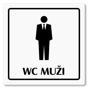 WC muži, 100x100mm, bílá, Arizona
